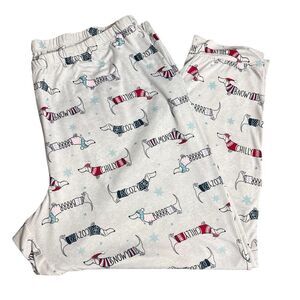 Dachshund Dogs Pajama Pants Wimen’s Size 3X Joggers Style Winter Christmas